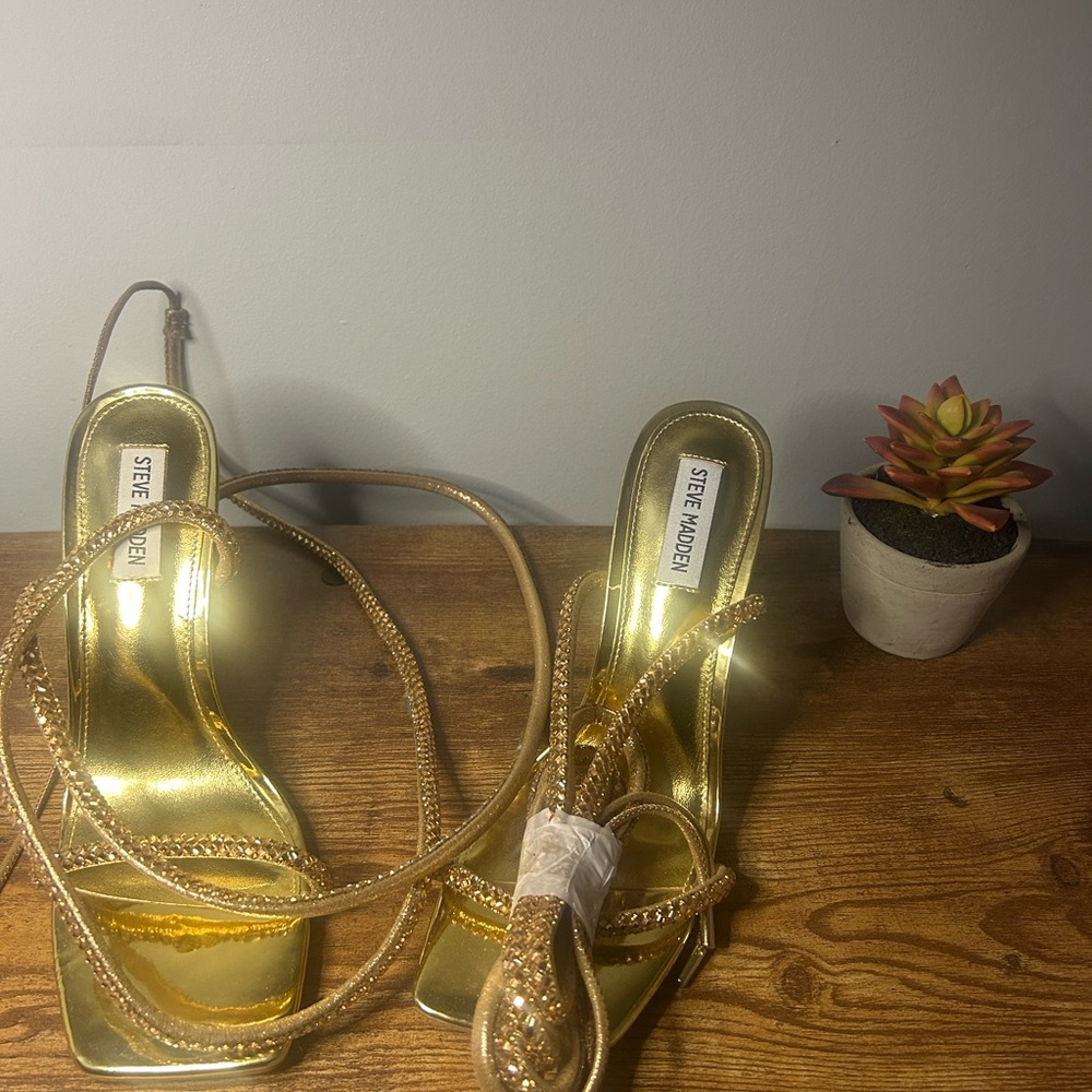 Steve Madden Gold Strappy Heels